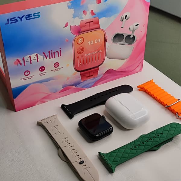 ساعت هوشمند JSYES مدل M44 Mini با صفحه AMOLED (دارای 5عدد بند و هندزفری) — تصویر ۴