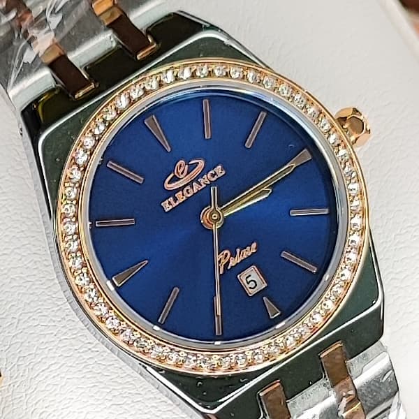 ساعت مچی ست الگانس نقره ای رزگلد سرمه ای مدل M2-1013L (فول استیل) — تصویر ۳