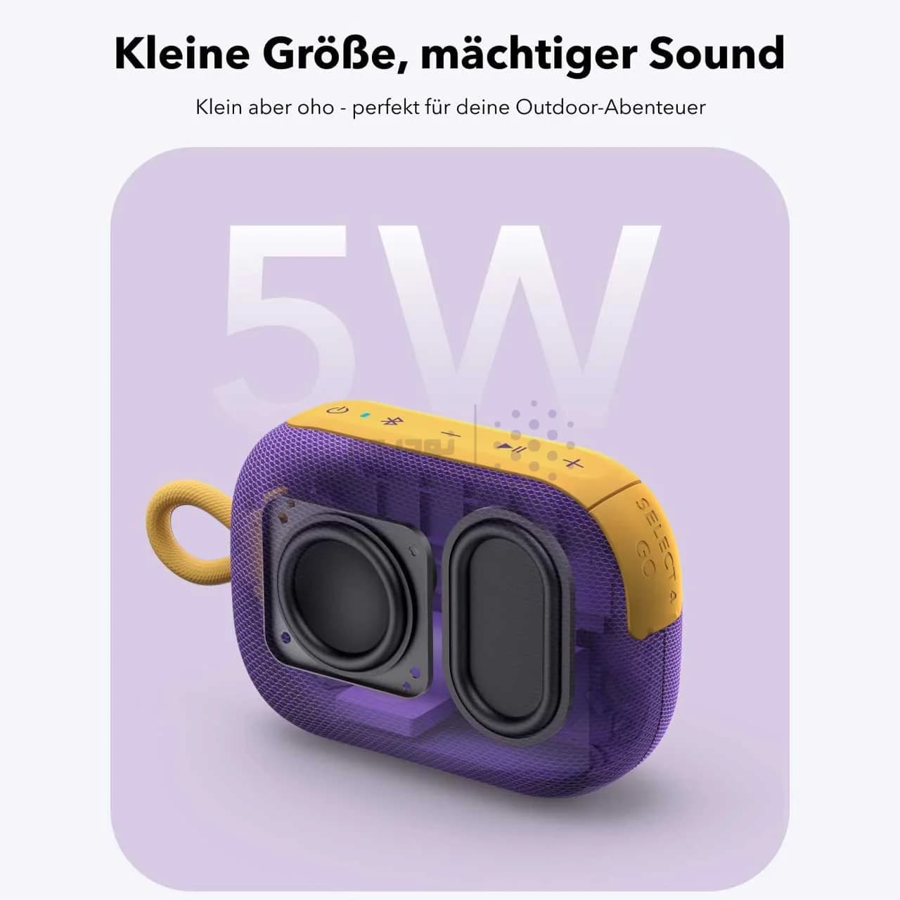 اسپیکر بلوتوثی ANKER مدل Soundcore Select 4 Go A31X11Q1 – بنفش (گارانتی 18 ماهه شرکتی) — تصویر ۲