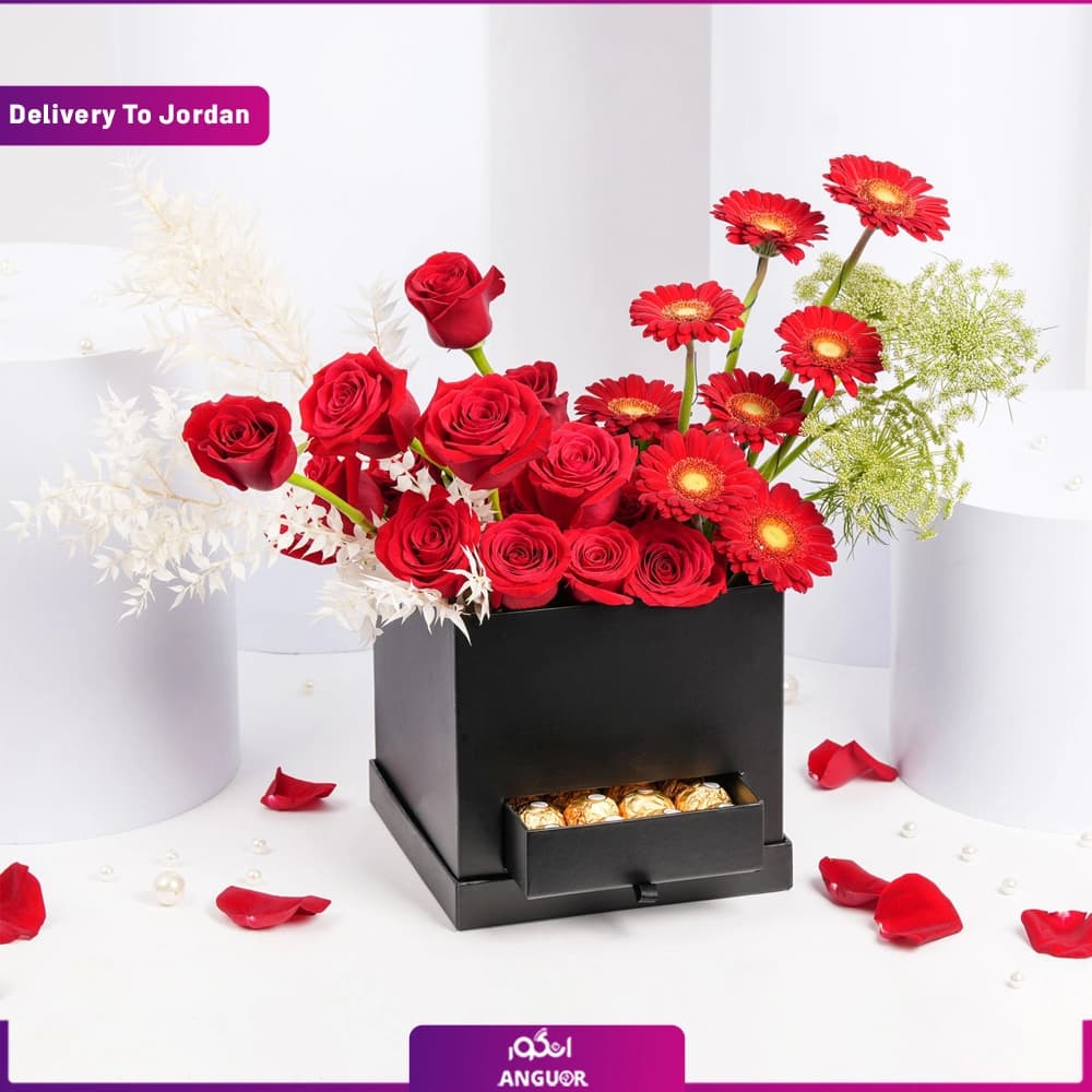 Endless Love Flowers and Chocolates Box (Delivery in Jordan)