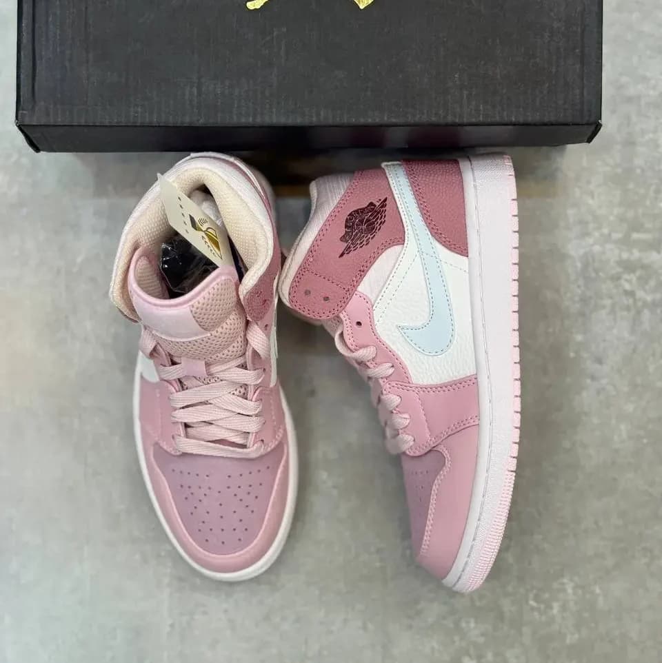 کفش جردن وان ساقدار صورتی سفید مستر کوالیتی | Jordan 1 High Pink — تصویر ۳