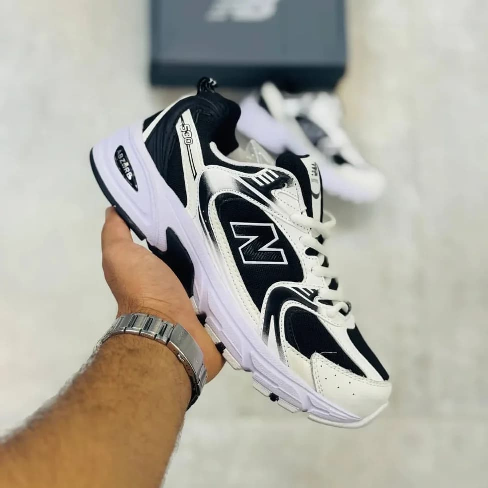 کفش نیوبالانس 530 سفید مشکی مستر کوالیتی | New Balance 530