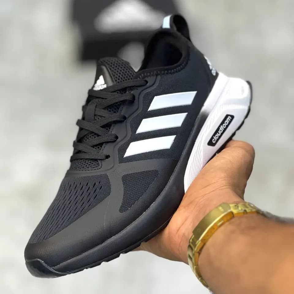 کفش آدیداس کلودفوم سفید مشکی مستر کوالیتی | Adidas Cloudfoam White Black Master Quality