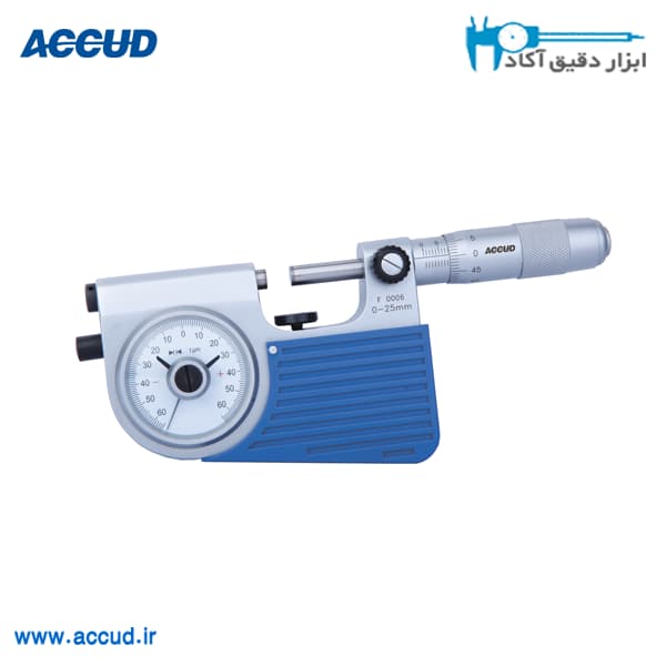 میکرومتر ساعتی 25-0 میلی متر Accud (اکود با گارانتی شرکتی) مدل 349-001-01