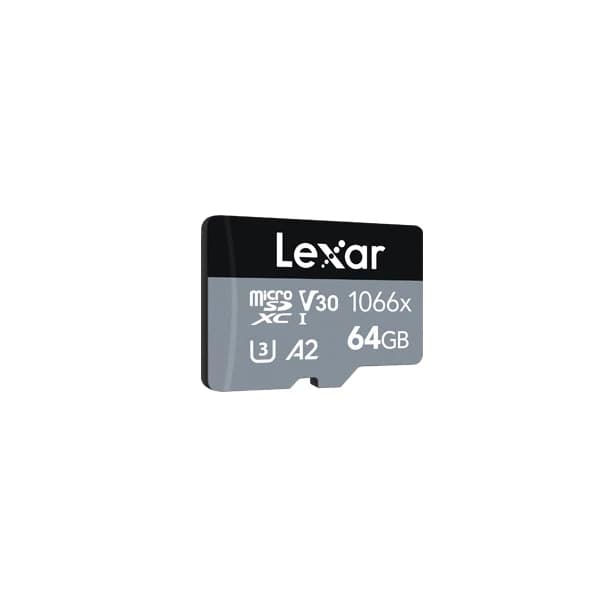 کارت حافظه microSDXC لکسار مدل 1066X کلاس A2 استاندارد UHS-U3 سرعت 160MBps ظرفیت 64 گیگابایت به همراه آداپتور SD — تصویر ۲