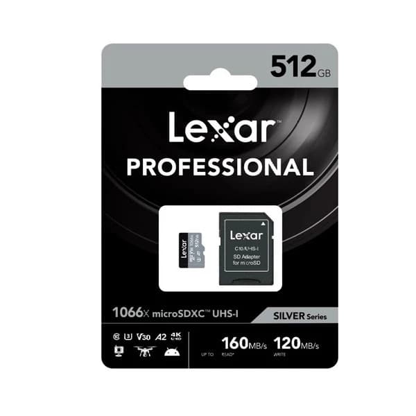 کارت حافظه microSDXC لکسار مدل 1066X کلاس A2 استاندارد UHS-U3 سرعت 160MBps ظرفیت 512 گیگابایت — تصویر ۲