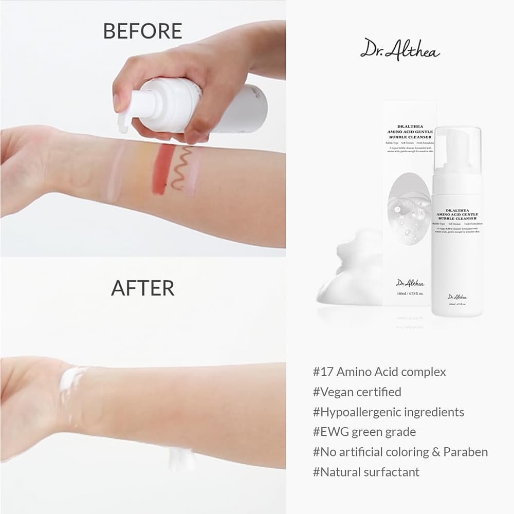 فوم شستشو حبابی آمینو اسید دکترآلتیا Dr. Althea Amino Acid Gentle Bubble Cleanser حجم 140 میلی لیتر — تصویر ۳