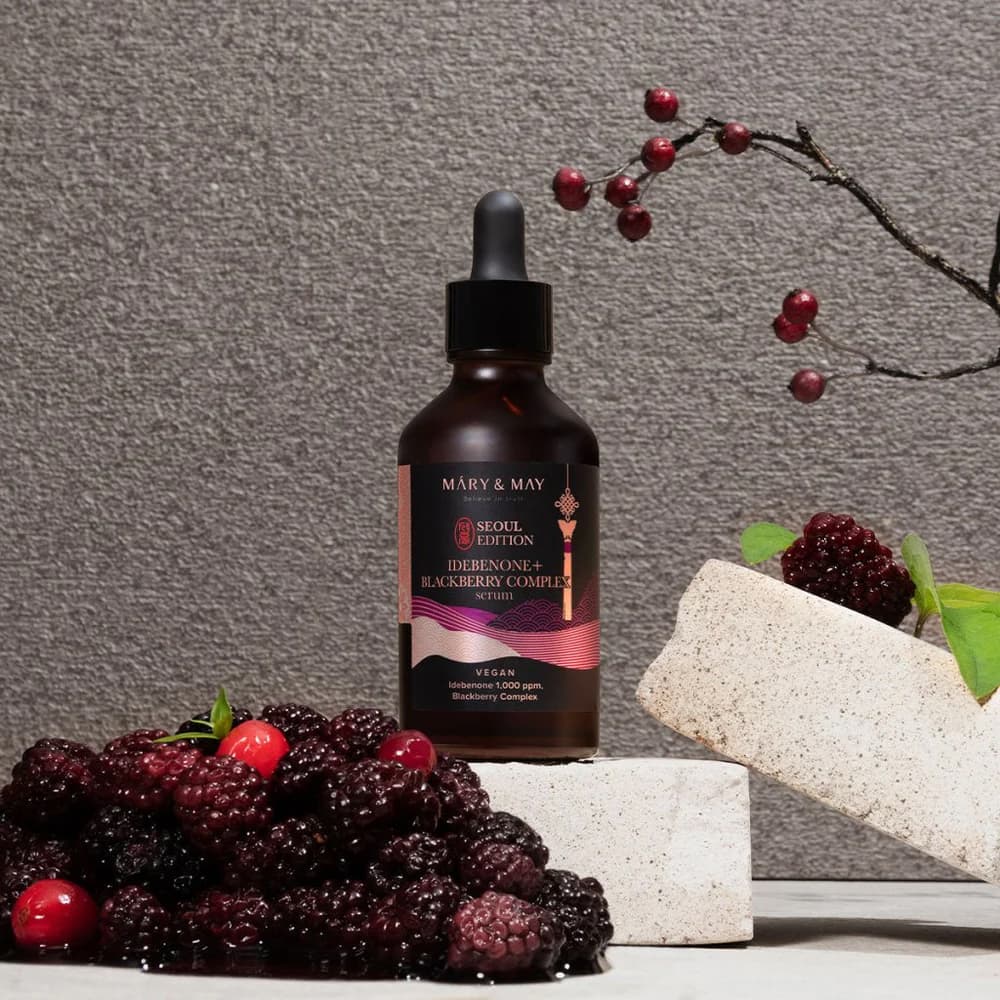 سرم ضد چروک بلک بری مری اند می mary&may idebenone blackberry complex serum seoul edition مناسب برای پوست های خسته و کدرحجم 80 میلی لیتر — تصویر ۲