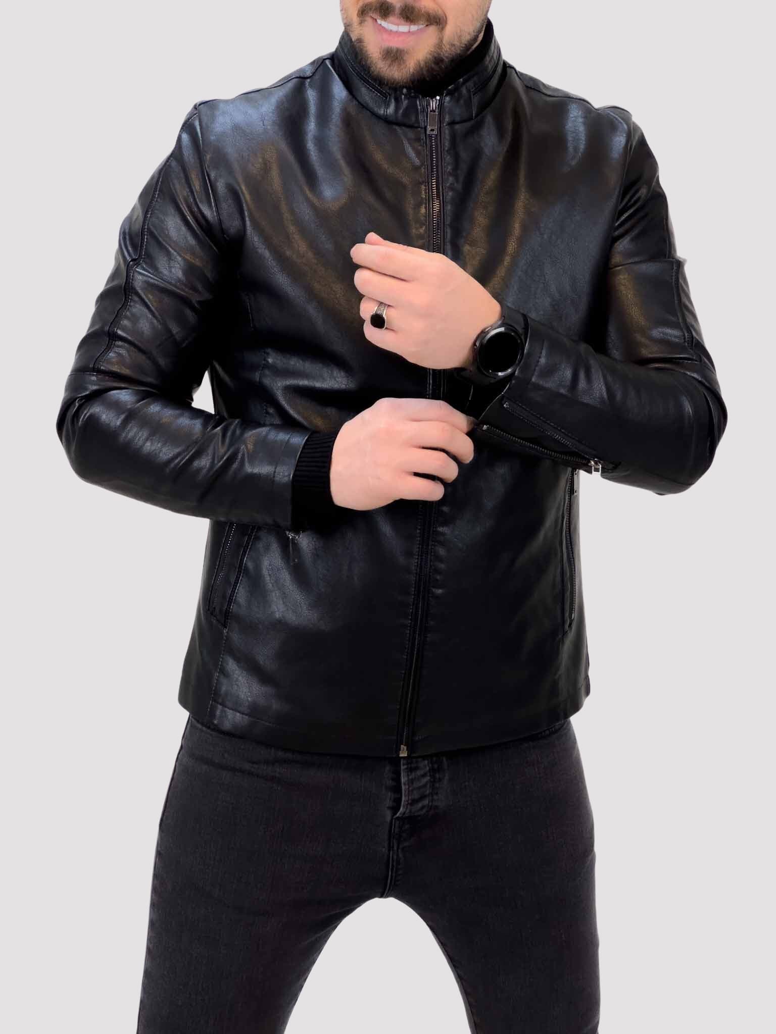 کت چرم 2325F مشکی — تصویر ۳