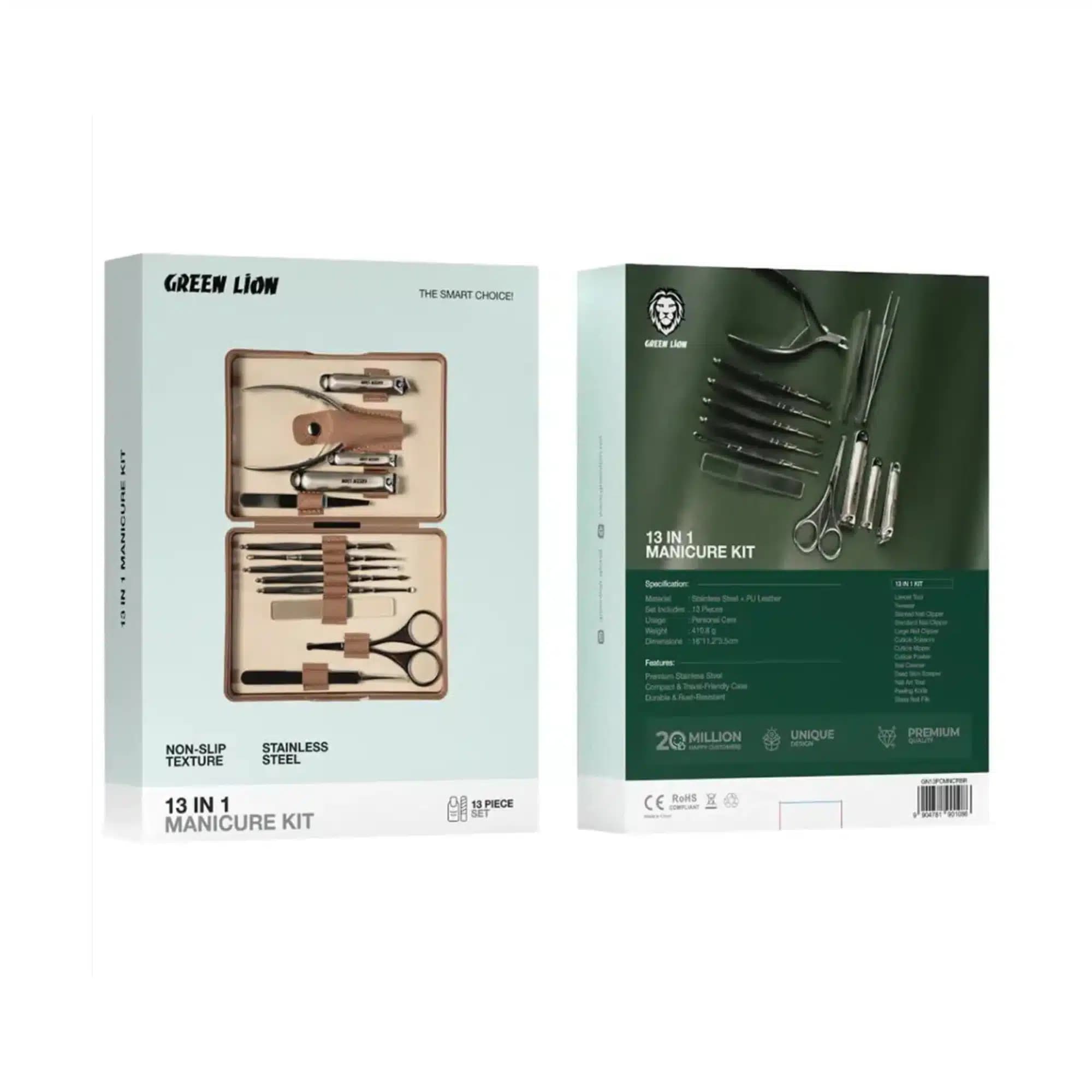 کیت مانیکور و پدیکور 13 کاره گرین لاین مدل Green Lion Manicure & Pedicure Set — تصویر ۲