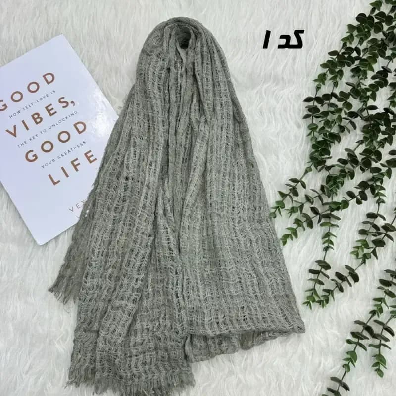 شال نخی کنفی وارداتی روزمره قواره 190 در 65 سانتی متر — تصویر ۲