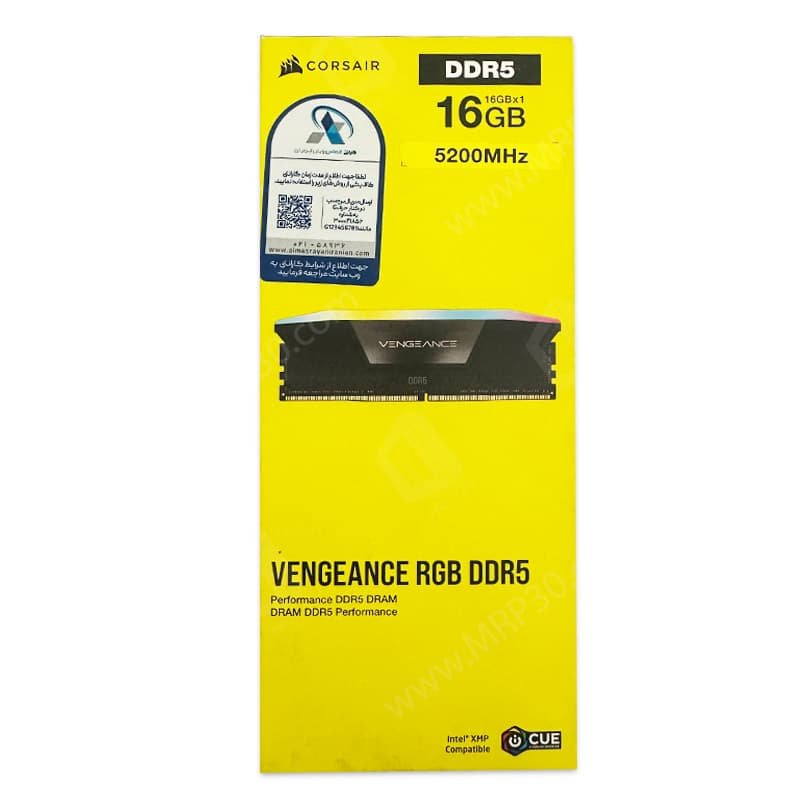 رم کورسیر CORSAIR VENGEANCE RGB 16G DDR5 5200MHZ آکبند گارانتی تا 1406/09 — تصویر ۳