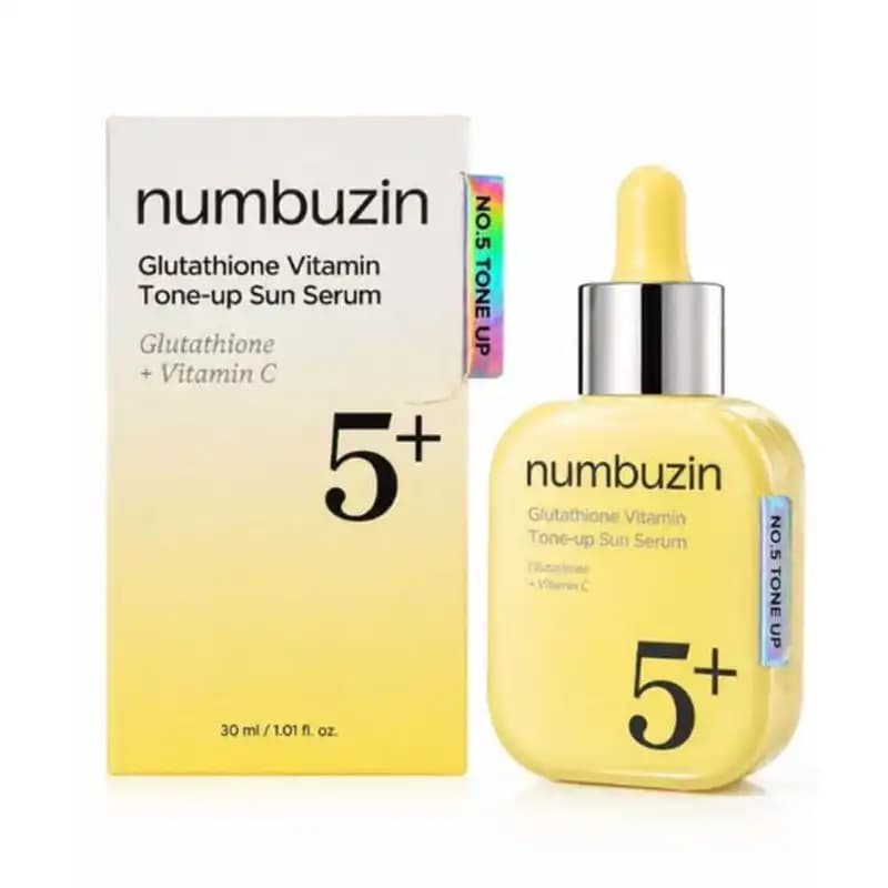 سرم ضدلک و ضدآفتاب گلوتاتیون نامبوزین Numbuzin شماره 5 مدل Tone-Up حجم 30ml اصل — تصویر ۲