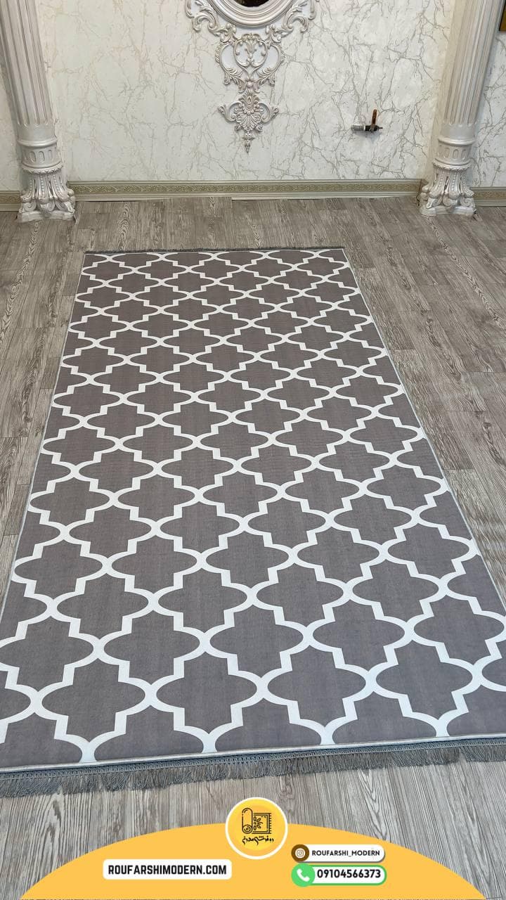 فرشینه نمدی 1000 گرمی: مقاوم و زیبا طرح مدرن کد RH0149 — تصویر ۳