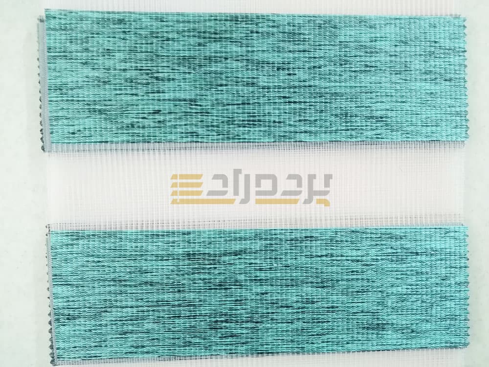 پرده زبرا طرح چوب آبی فیروزه ای کد SND-143 — تصویر ۲