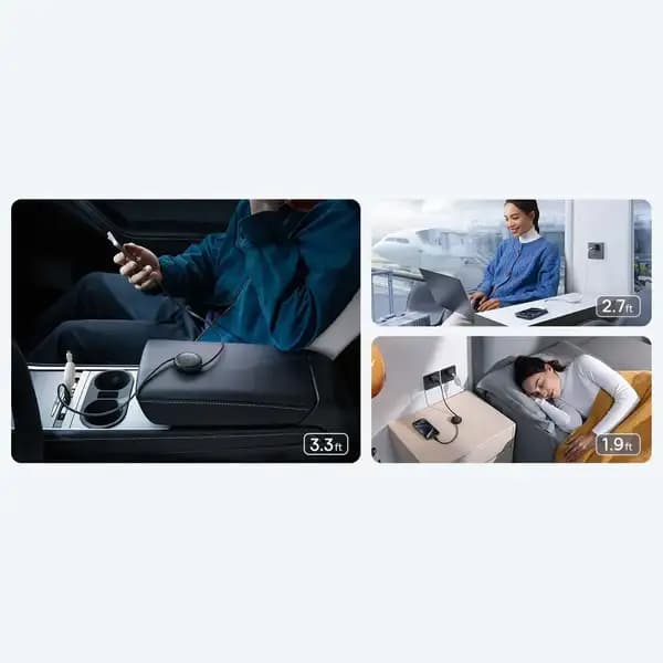 کابل شارژ دوسر تایپسی جمعشونده یک متری 100 وات بیسوس مدل Baseus FREE2PULL P10318602111-00 — تصویر ۸