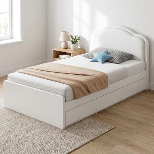 تخت خواب ملامینه یک نفره مدل آرامان سایز 200×90 سانتی متر مبلمان فرنا مدل 1143597