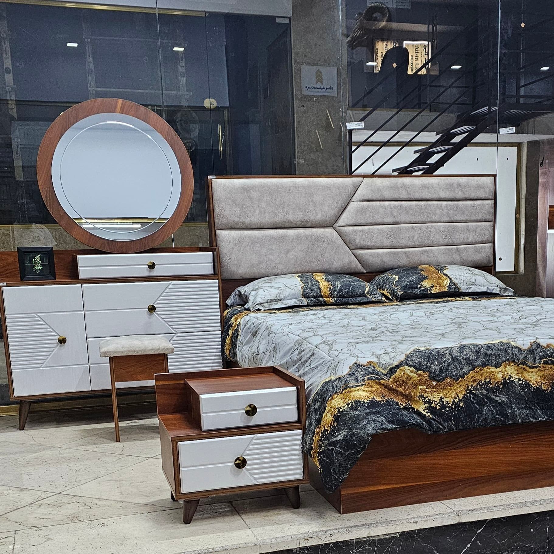 سرویس خواب دونفره شرکتی نما ام دی اف کد15 مبلمان فرنا مدل 1143499 — تصویر ۲