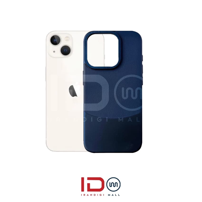 قاب اورجینال چرم و کانواس فلزی گوشی اپل مدل IPHONE 13 برند فوکوس پیکسل رنگ سبز تیره — تصویر ۲
