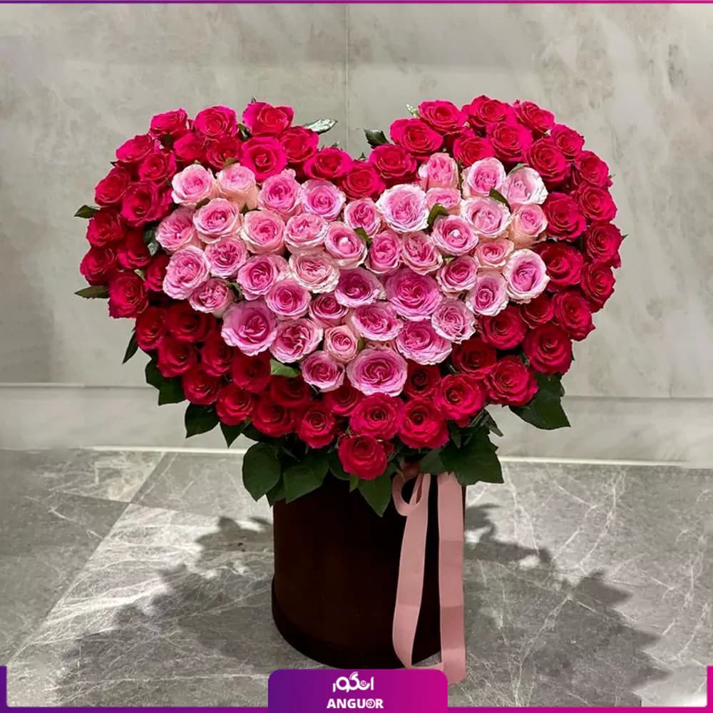 باکس گل قلبی عشق تو زیباست