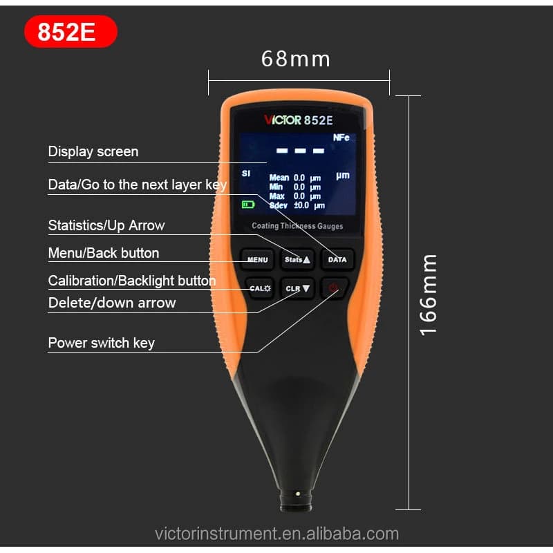 ضخامت سنج رنگ و پوشش ویکتور مدل VICTOR 852E — تصویر ۳
