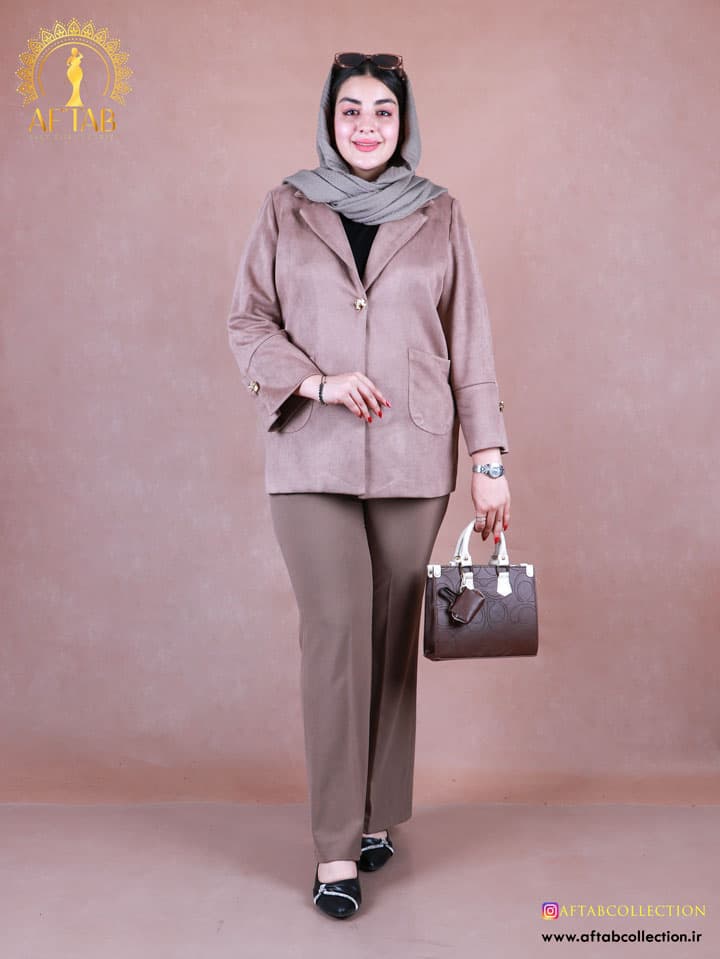 پالتو سوییت دکمه طلایی سایزبزرگ 7291