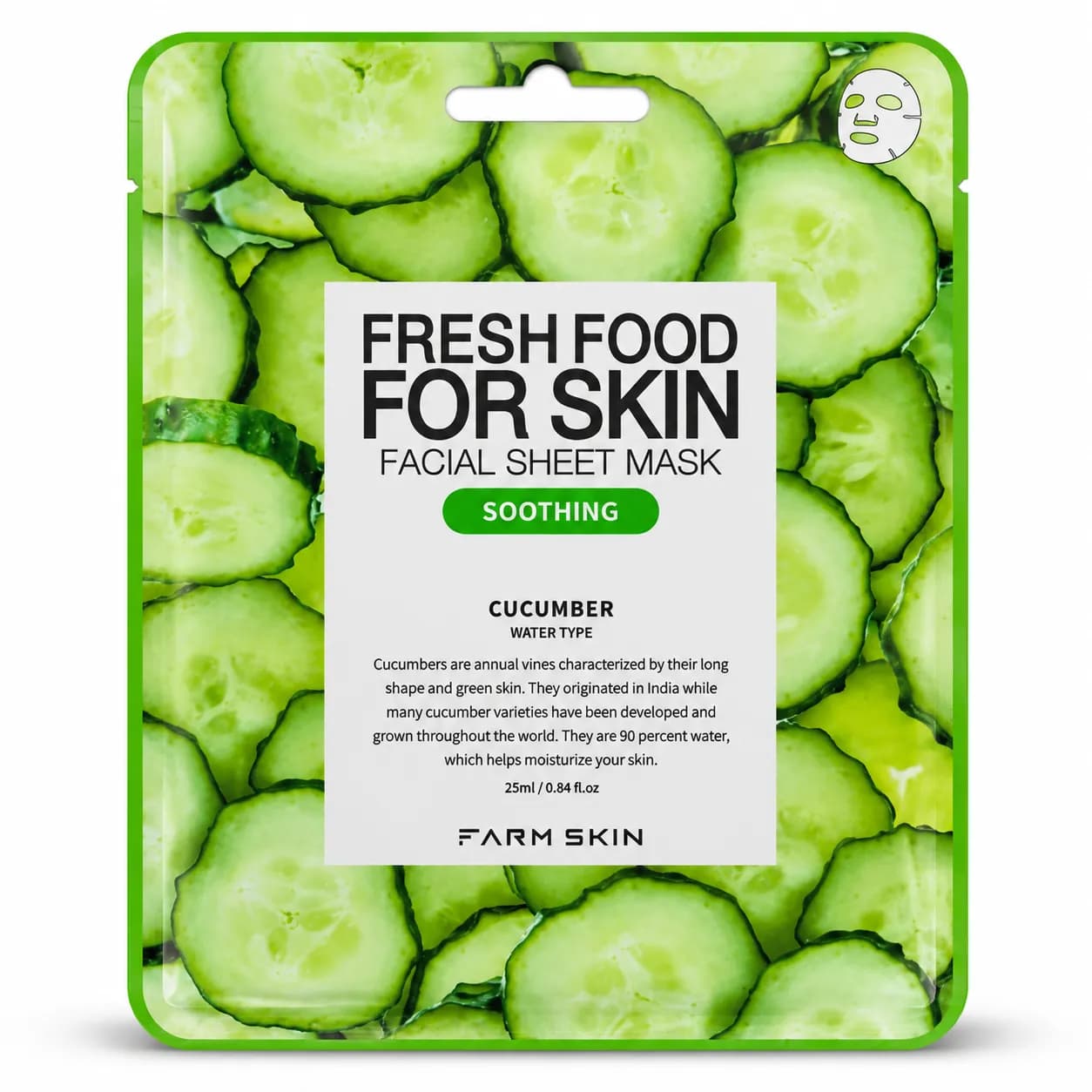 ماسک ورقهای خیار فارم اسکین Fresh Food For Skin Cucumber