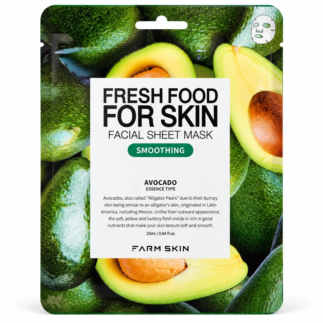 ماسک ورقهای آووکادو Farm Skin نرمکننده و صافکننده پوست 25 میل