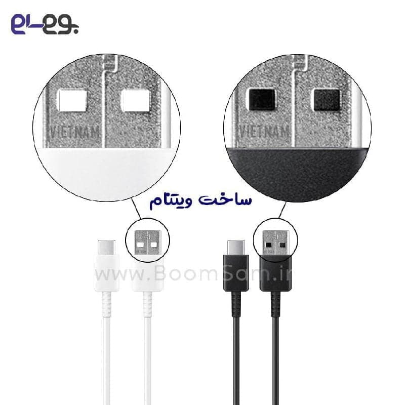 کابل شارژ سریع و انتقال اطلاعات اورجینال گلکسی ام 20 سامسونگ Galaxy M20 ساخت سامسونگ در ویتنام — تصویر ۲