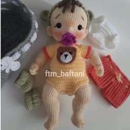 عروسک نوزاد بافتنی عروسک بازی بچگانه — تصویر ۵