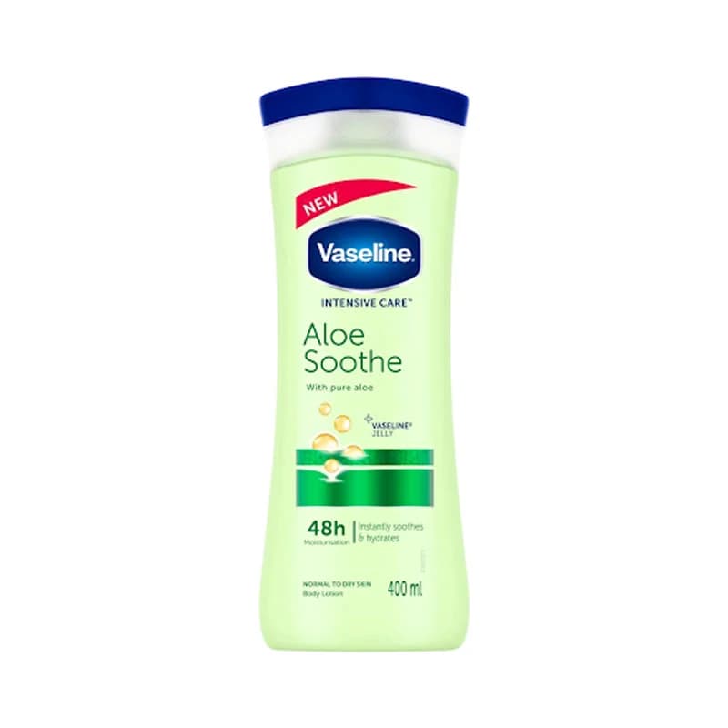 لوسیون بدن وازلین مدل Aloe Soothe آبرسان و تسکیندهنده با آلوئهورا 400 میل