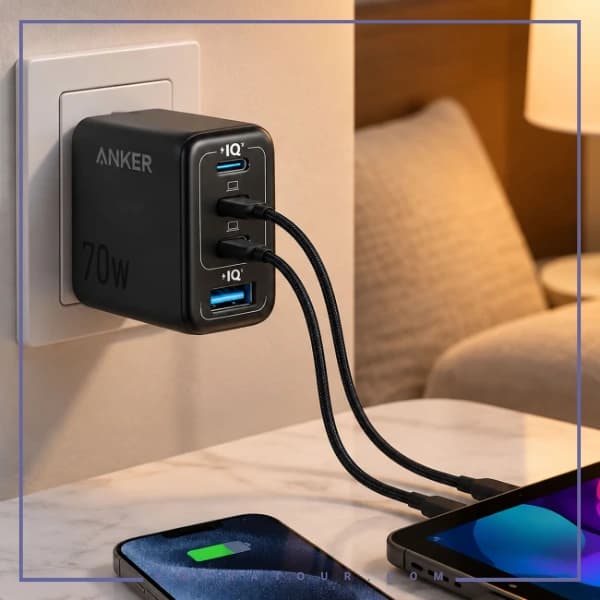 شارژر دیواری 70 وات انکر Anker مدل A121C چهار پورت — تصویر ۱۲