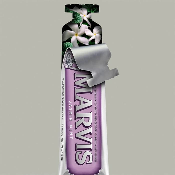 خمیر دندان یاس و نعناع مارویس ایتالیا مدل Jasmin Mint حجم85 میل — تصویر ۳