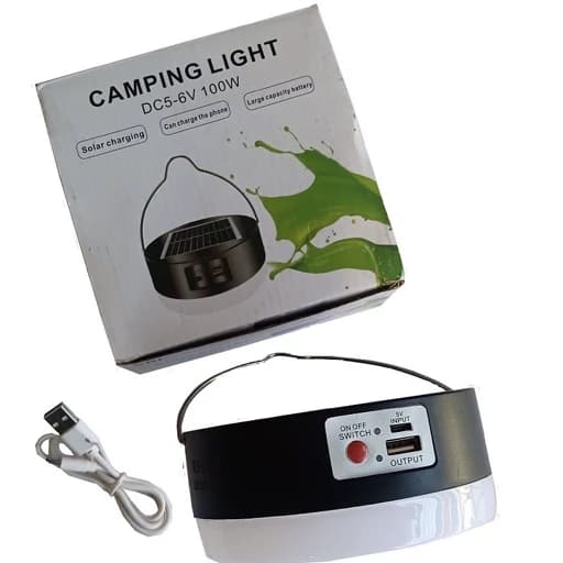 چراغ کمپینگ شارژی/خورشیدی مدل DC5-6V 100W (سولار) 