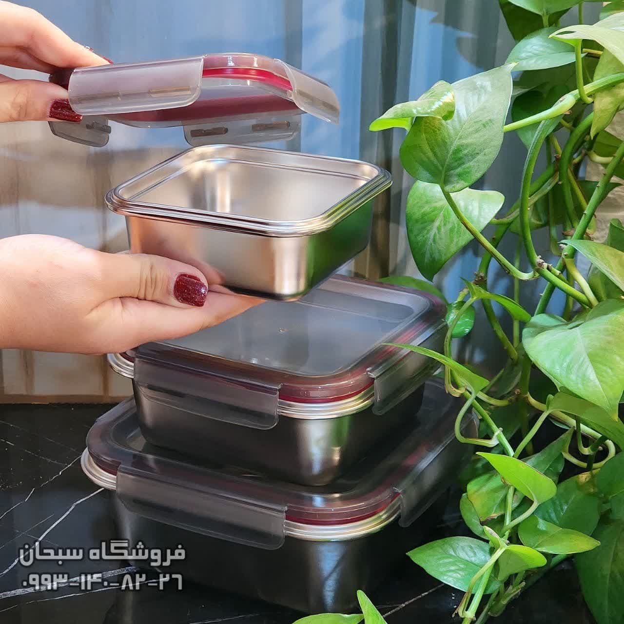 ست ظرف غذا 3تیکه مربع — تصویر ۲