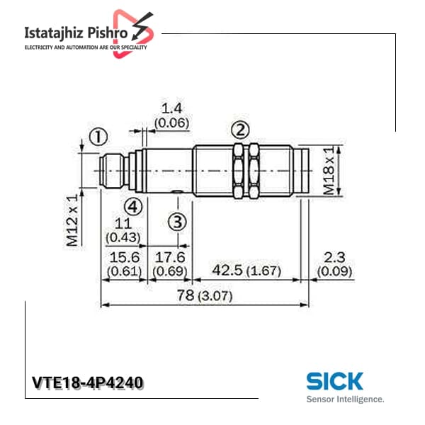 سنسور نوری VTE18-4P4240 زیک — تصویر ۳