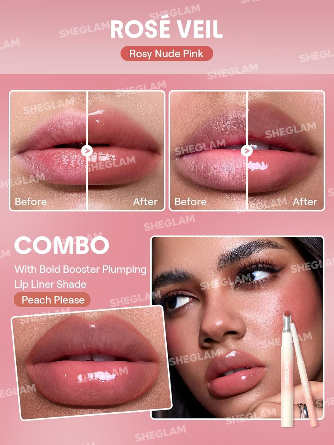 لیپ پلامپر حجم دهنده بولد بوستر شیگلم Sheglam Bold Booster Lip Plumper — تصویر ۸