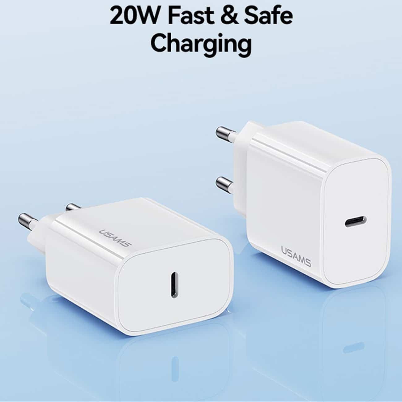 شارژر دیواری یوسامز USAMS مدل CC226 توان 20 وات — تصویر ۴