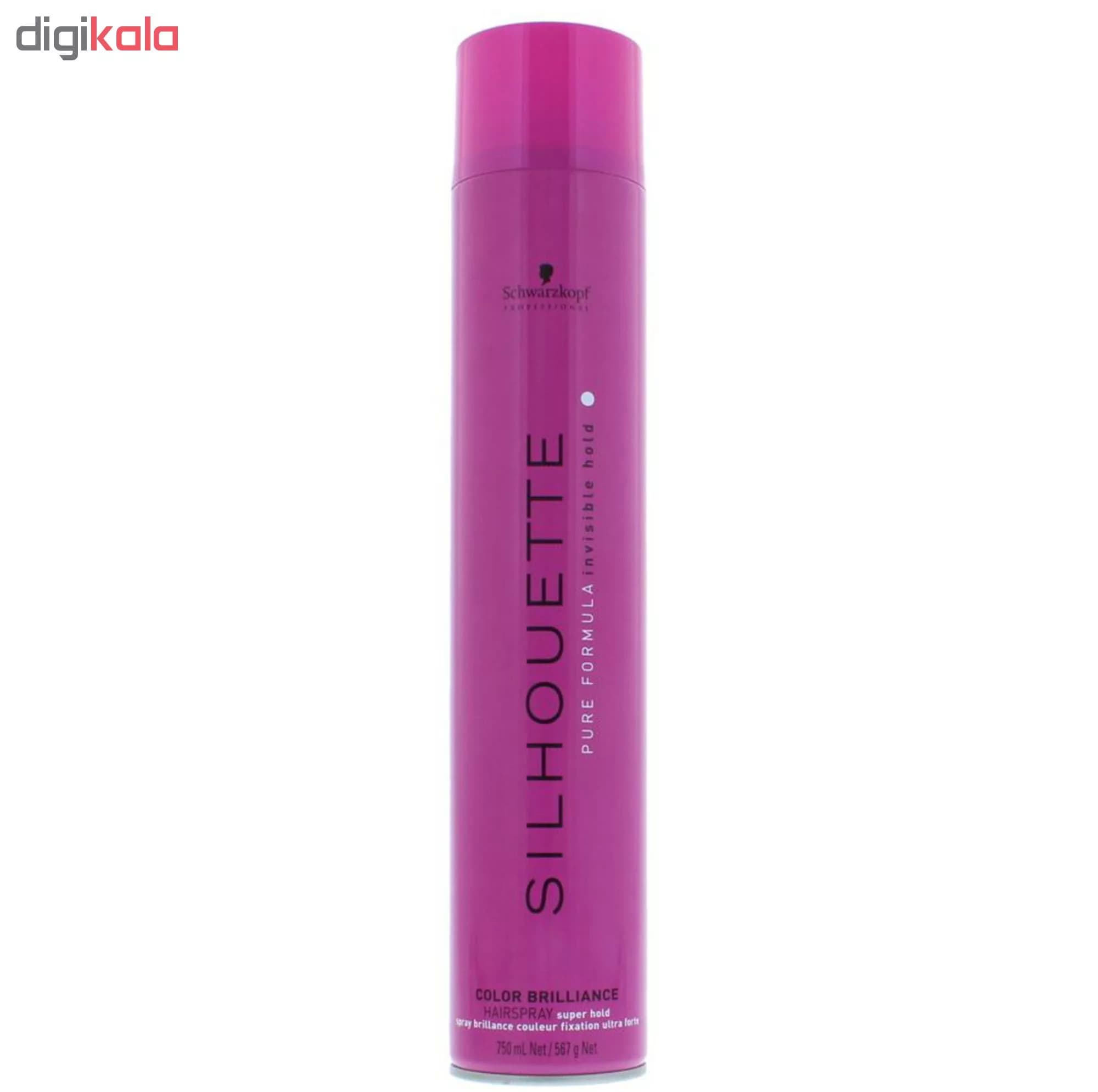 اسپری حالت دهنده مو شوآرزکوف مدل Professional Silhouette Colour Brilliance حجم 750 میلی لیتر — تصویر ۲