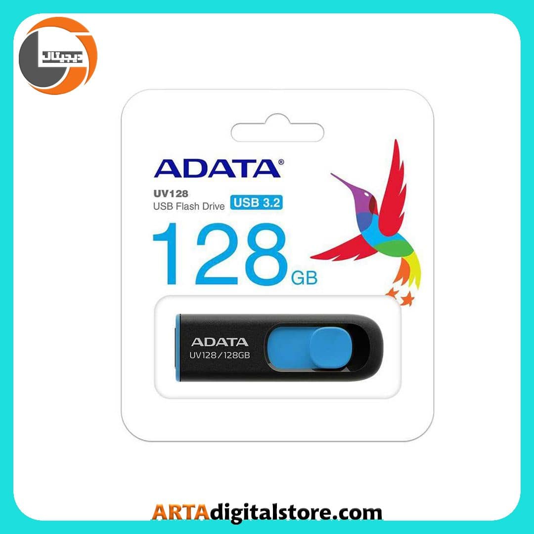 فلش مموری ADATA UV128 128GB Black and Blue — تصویر ۲