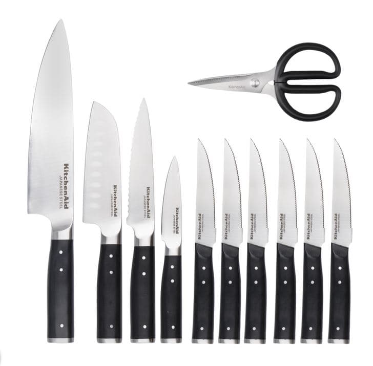 سرویس چاقو 11 پارچه مشکی کیچن اید KitchenAid Forged Cutlery Set KAG12STSNBXOBQ — تصویر ۷
