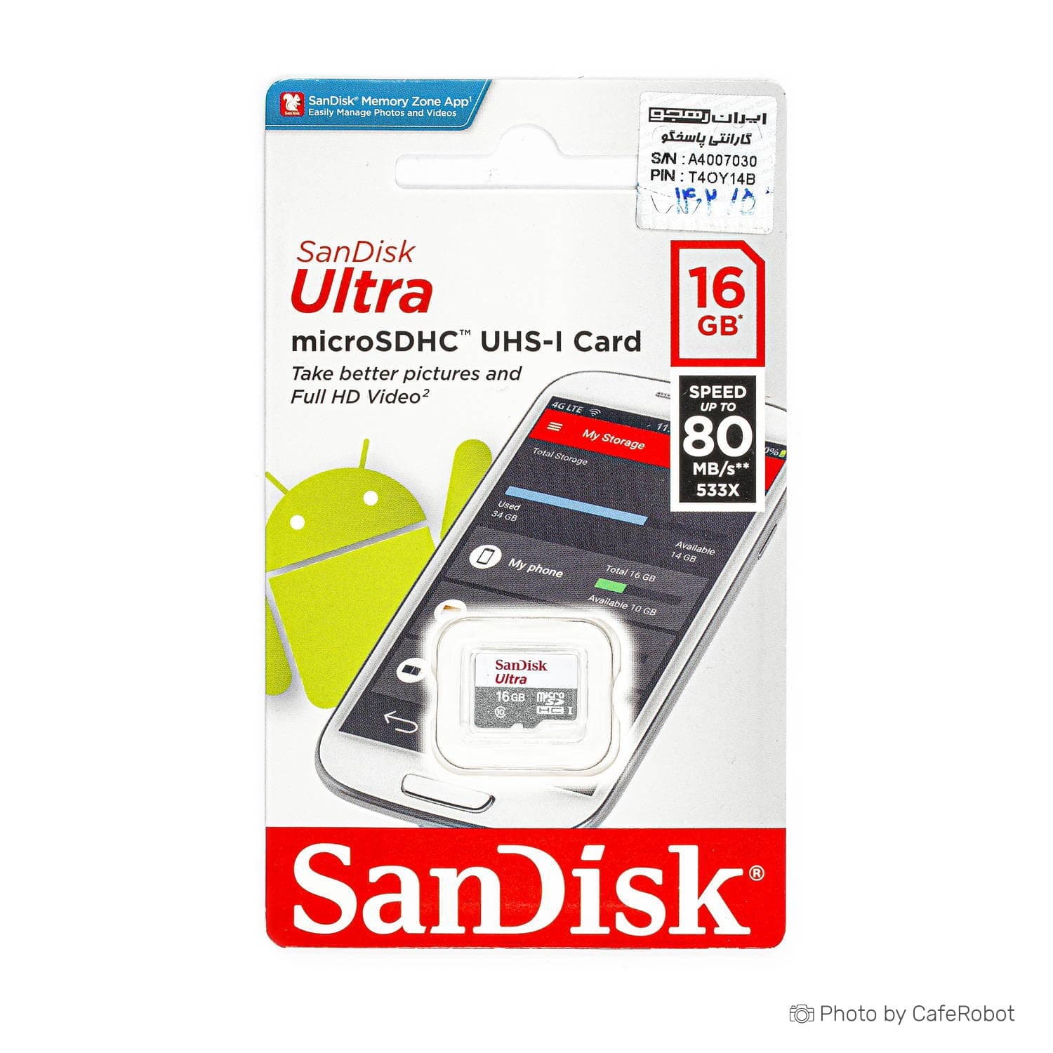 کارت حافظه میکرو اس دی 16 گیگ کلاس 10 برند SanDisk سرعت 100MB/s — تصویر ۲