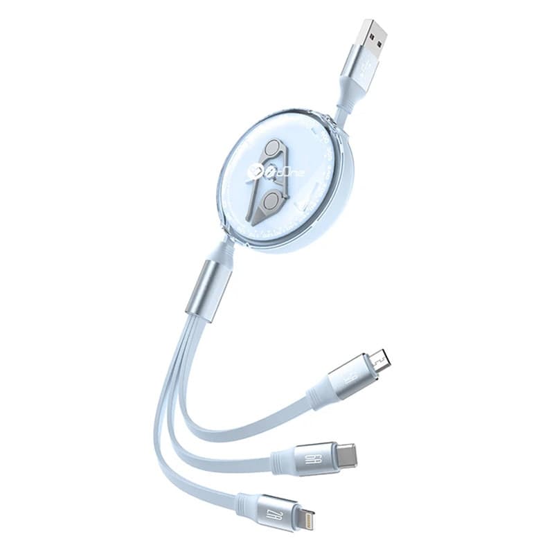 کابل سه سر فست شارژ 2.4 آمپر پرووان PCC118R طول 1.1 متر — تصویر ۲