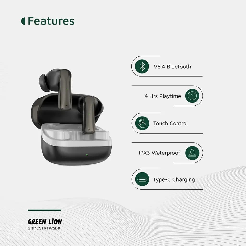 ایرپاد گرین لاین مدل Green Lion Manchester True Wireless Earbuds — تصویر ۷