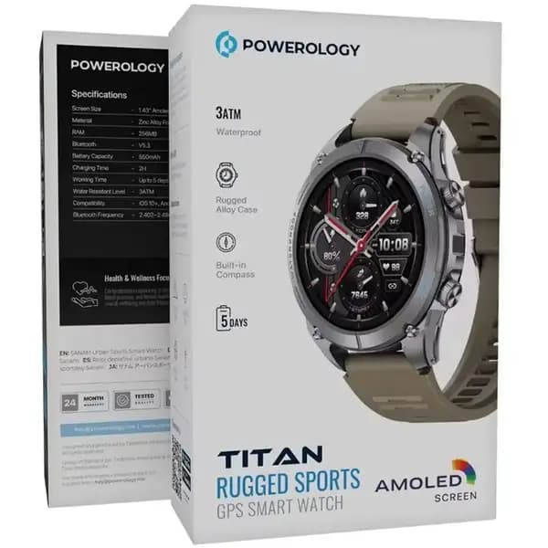 ساعت هوشمند 1.43 اینچی پاورولوژی مدل Powerology Titan Rugged Sport — تصویر ۸