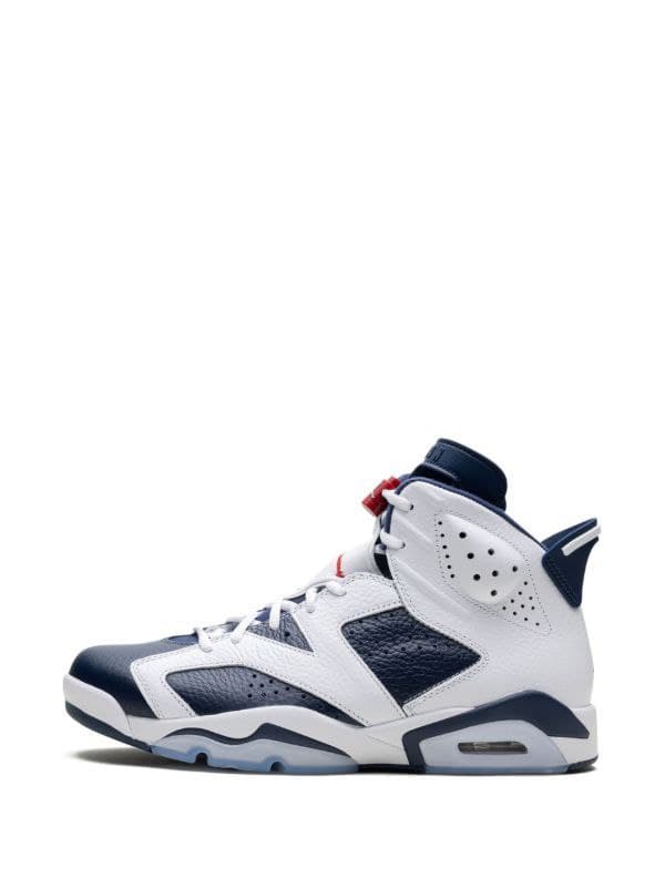 نایک ایر جردن ۶ المپیک سفید سورمه ای Nike air jordan 6 Olympic — تصویر ۴