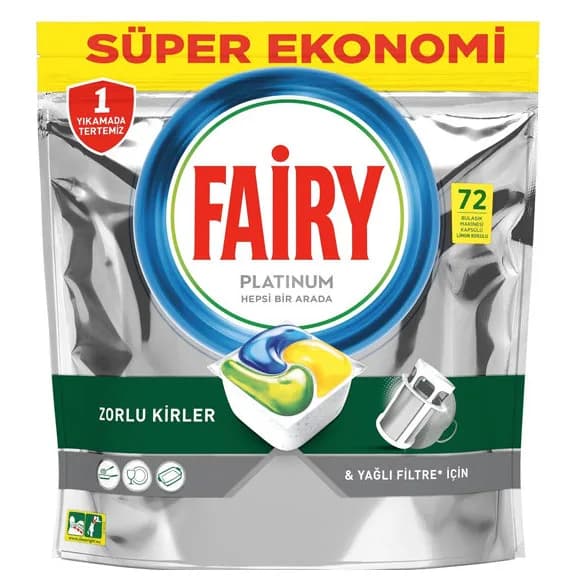 قرص ماشین ظرفشویی فیری پلاتینیوم Platinum بسته 72 عددی