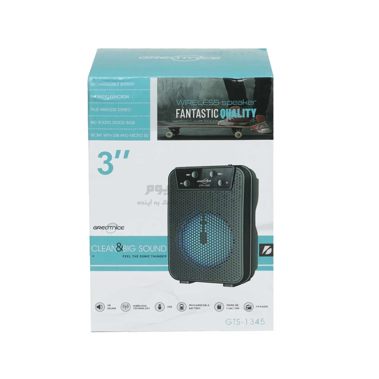 اسپیکر بی سیم GreatNice مدل GTS-1345 – مشکی – TCO — تصویر ۶