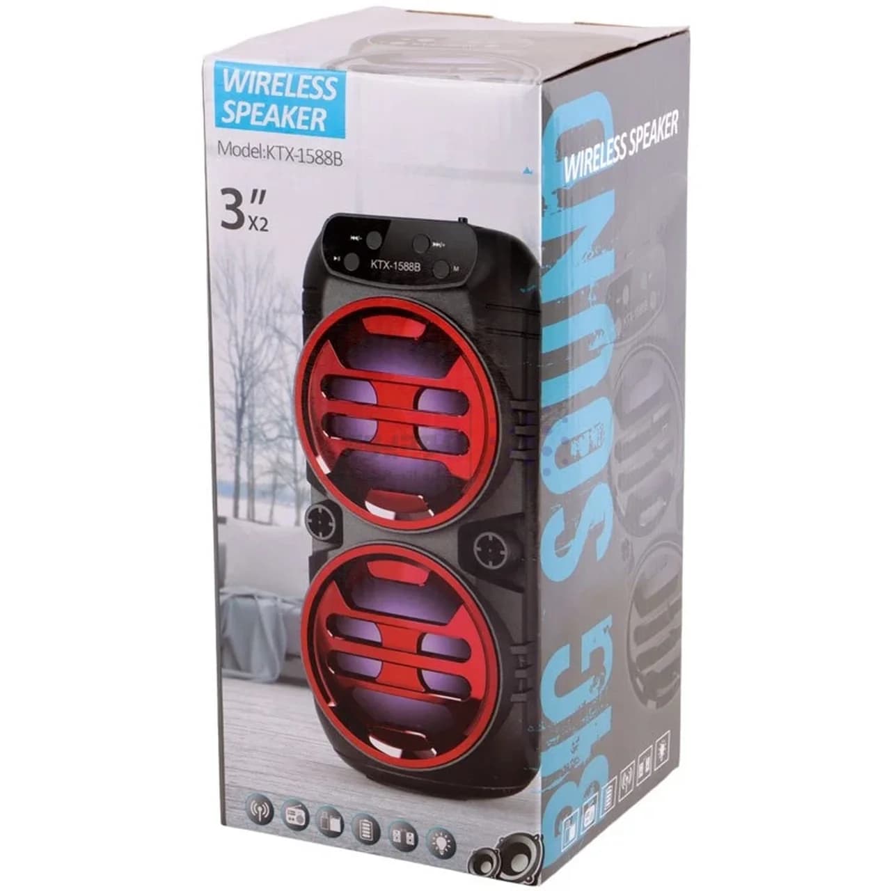اسپیکر بی سیم BIG SOUND مدل KTX-1588B – مشکی – TCO — تصویر ۳