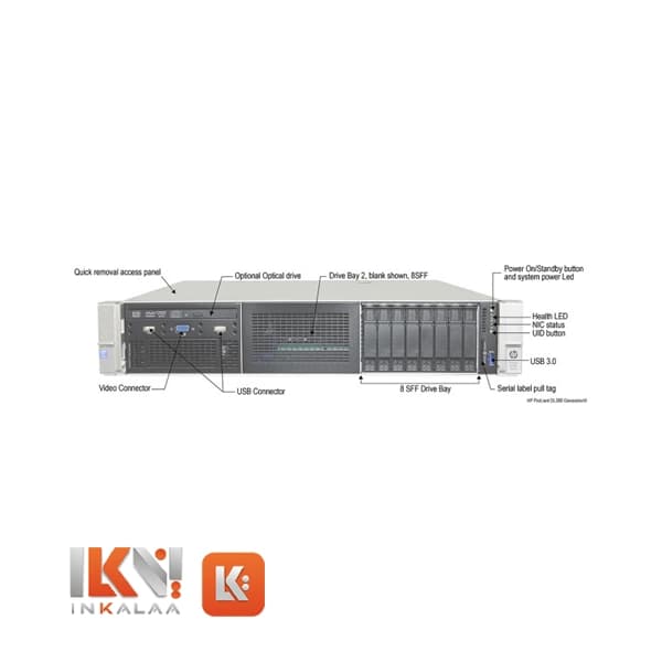 سرور استوک HP مدل ProLiant DL380 G9-8SFF — تصویر ۲